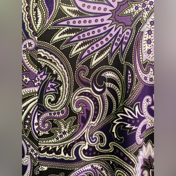 Woman’s Dressbarn Blouse XL Purple Paisley Embroidered Made in USA - Picture 4 of 11